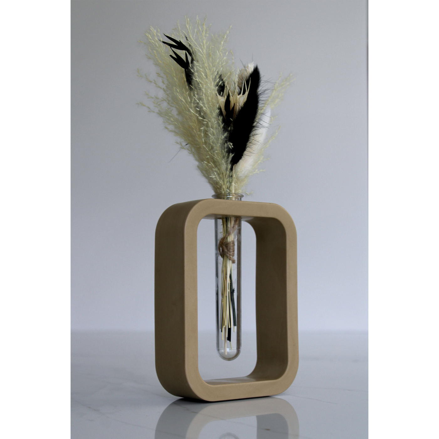 Square Beige Mini Vase - Small Handcrafted Ceramic Vase with Timeless Charm and Natural Elegance