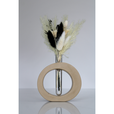 Beige Oval Mini Vase - Small Handcrafted Ceramic Vase with Elegant Design