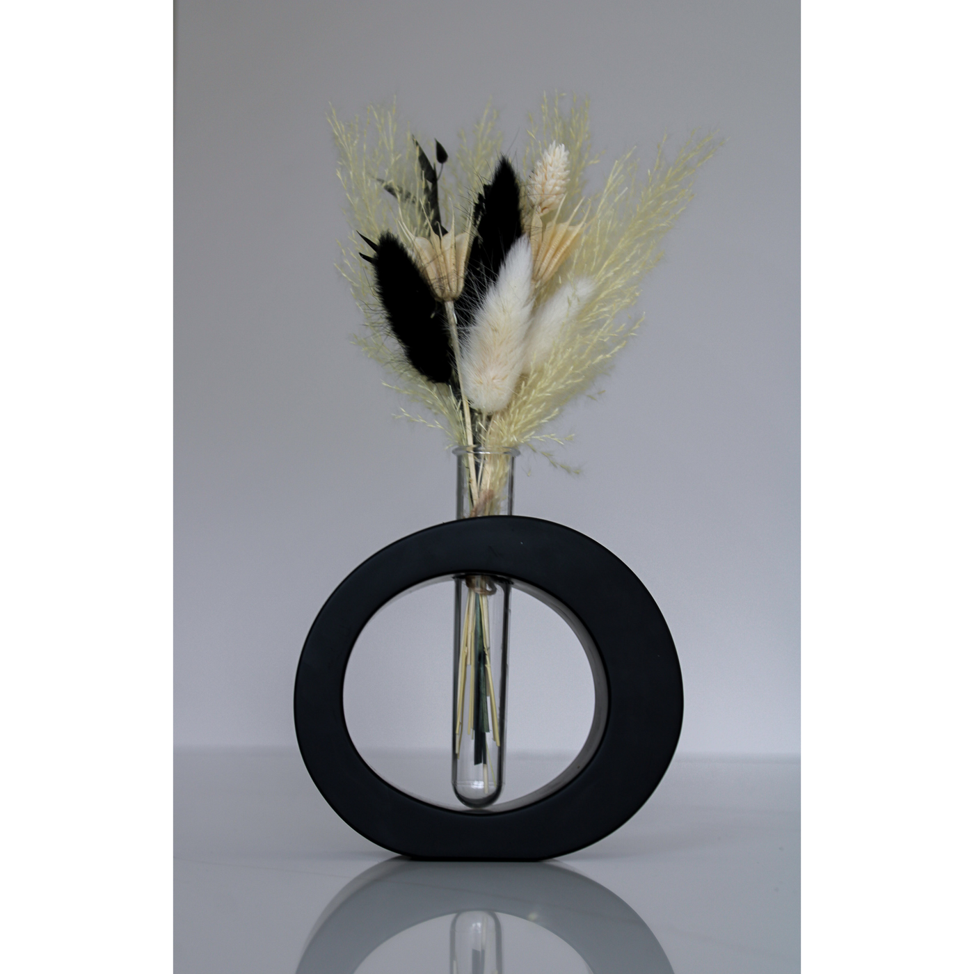 Black Oval Mini Vase - Small Handcrafted Ceramic Vase with Modern and Sophisticated Design