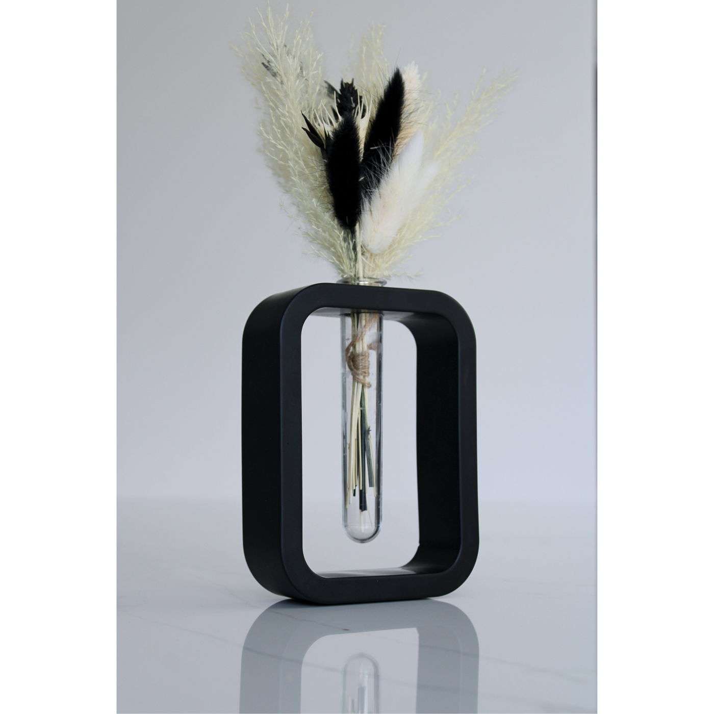 Rectangular Black Mini Vase - Small Handcrafted Ceramic Vase with Modern and Striking Aesthetics