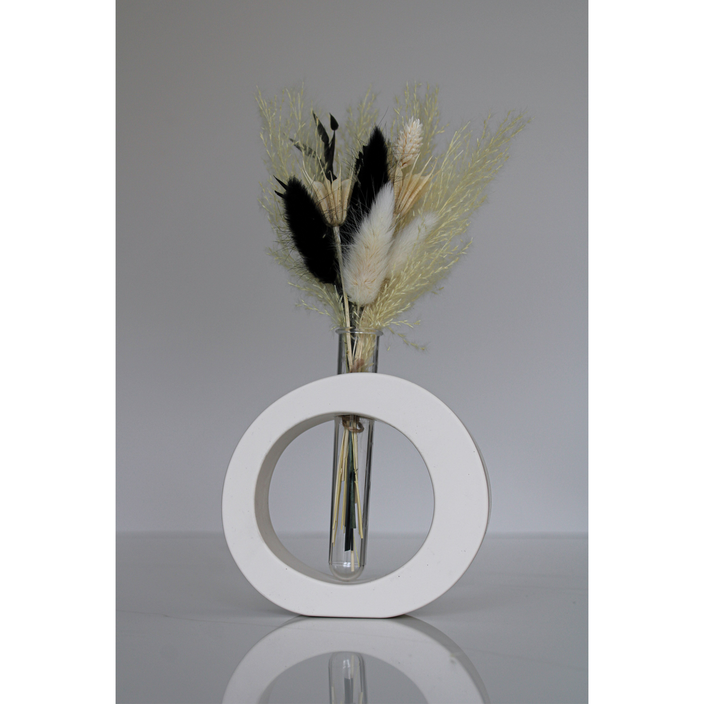 White Oval Mini Vase - Small Handcrafted Ceramic Vase with Sleek and Minimalist Design