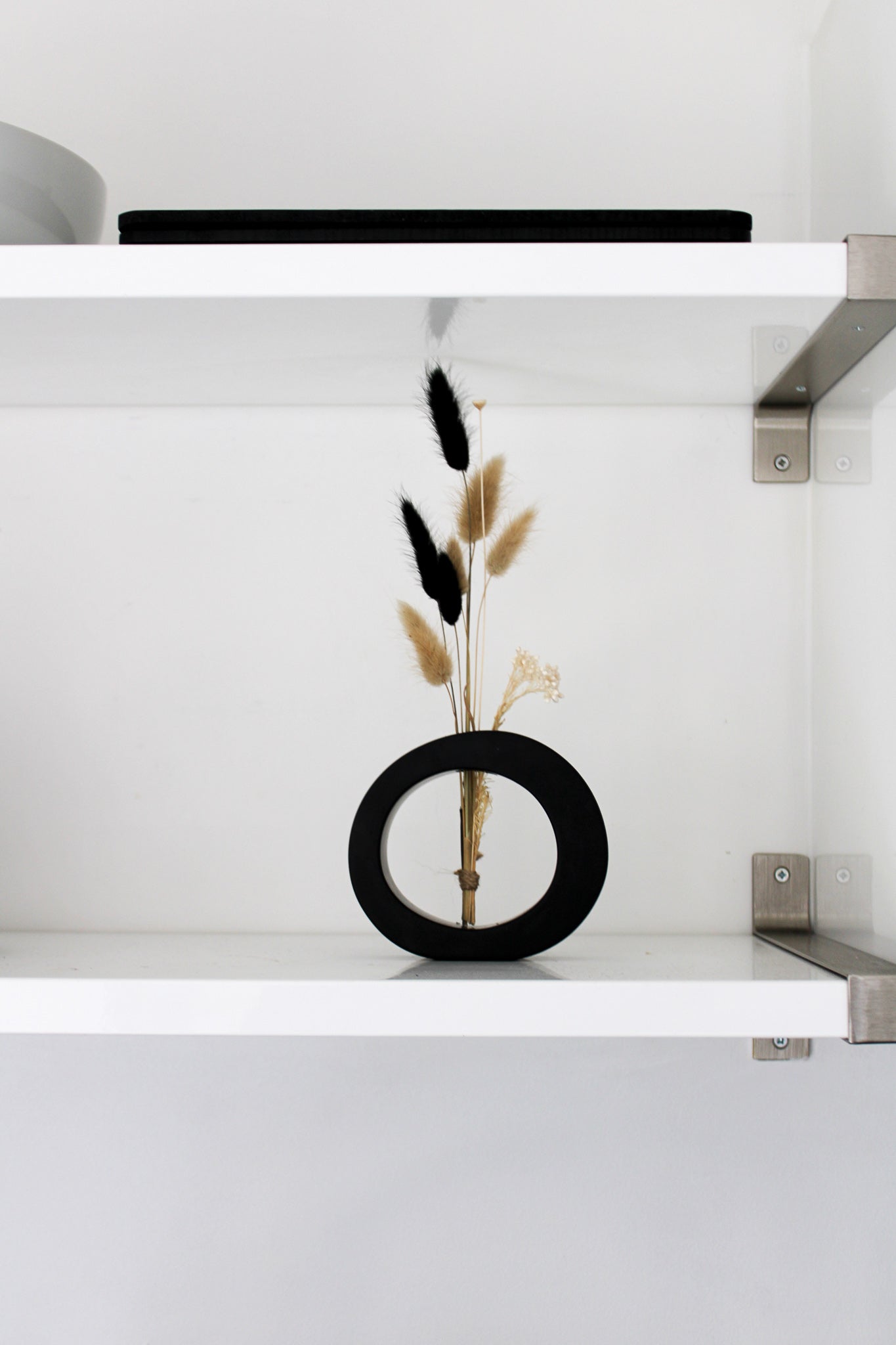 Black Oval Mini Vase - Small Handcrafted Ceramic Vase with Modern and Sophisticated Design