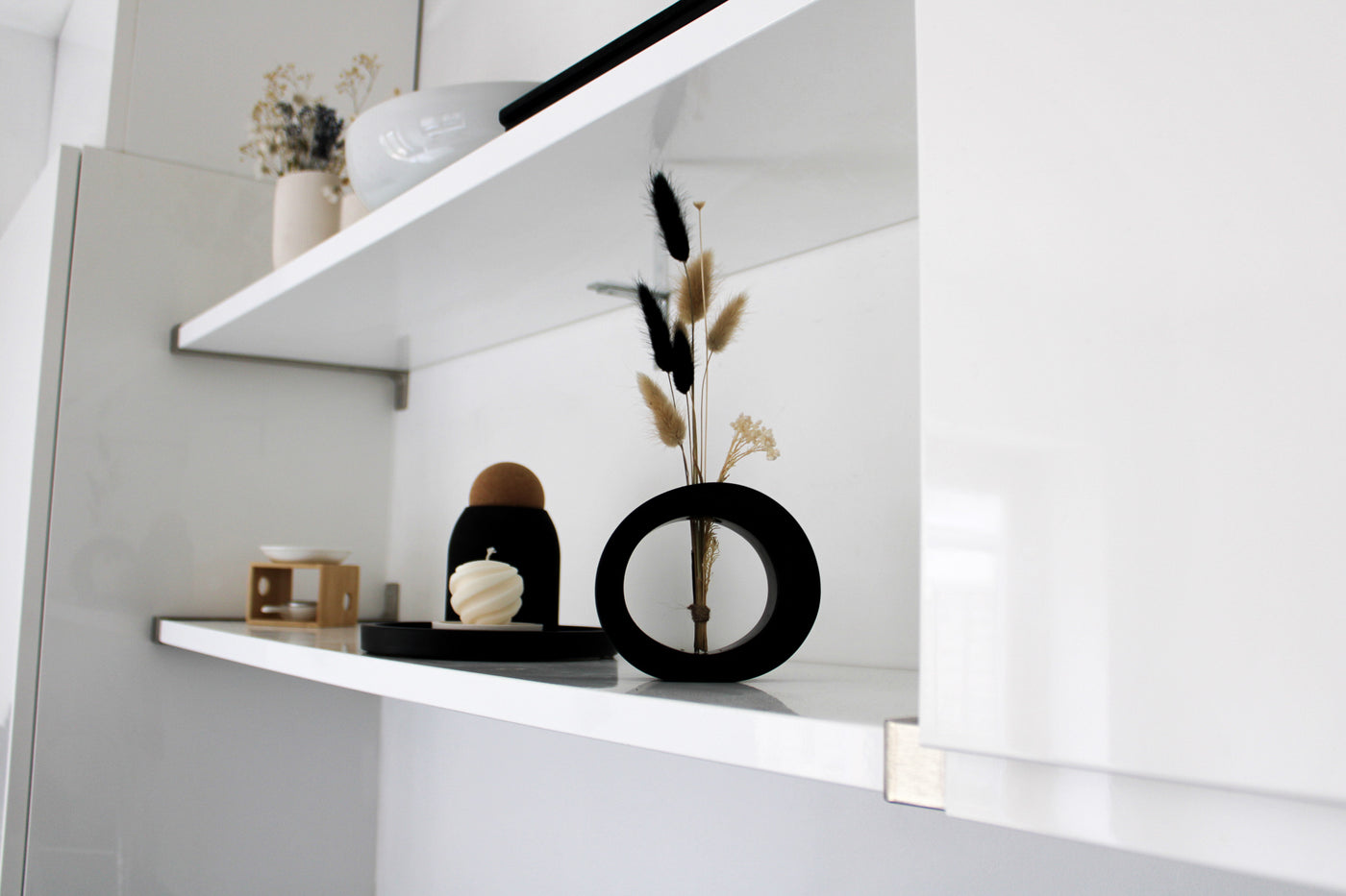 Black Oval Mini Vase - Small Handcrafted Ceramic Vase with Modern and Sophisticated Design