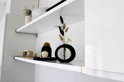 Black Oval Mini Vase - Small Handcrafted Ceramic Vase with Modern and Sophisticated Design