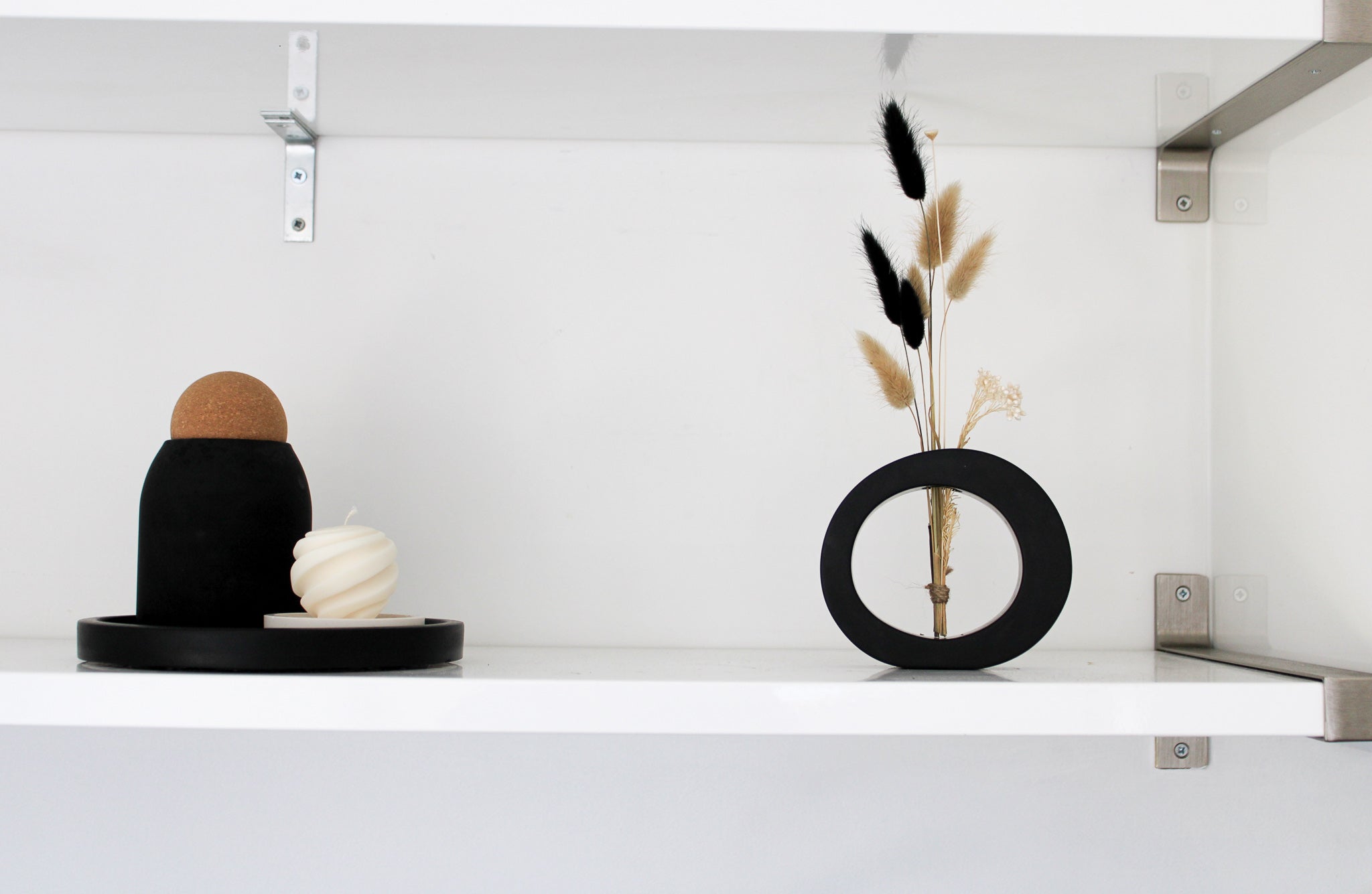 Black Oval Mini Vase - Small Handcrafted Ceramic Vase with Modern and Sophisticated Design