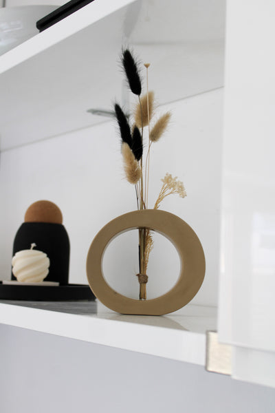 Beige Oval Mini Vase - Small Handcrafted Ceramic Vase with Elegant Design