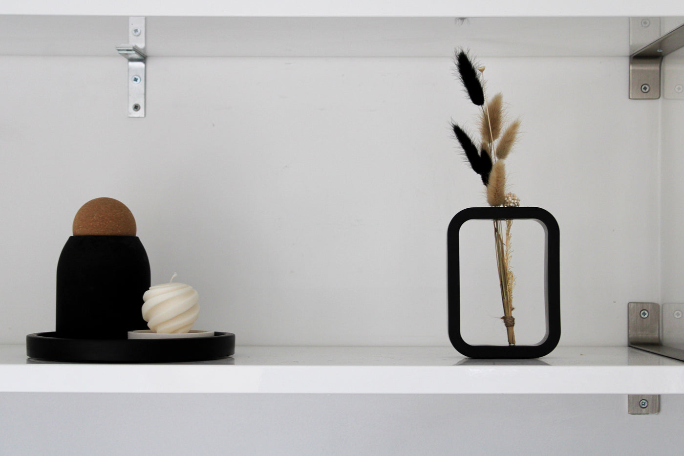 Rectangular Black Mini Vase - Small Handcrafted Ceramic Vase with Modern and Striking Aesthetics