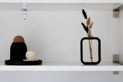 Rectangular Black Mini Vase - Small Handcrafted Ceramic Vase with Modern and Striking Aesthetics