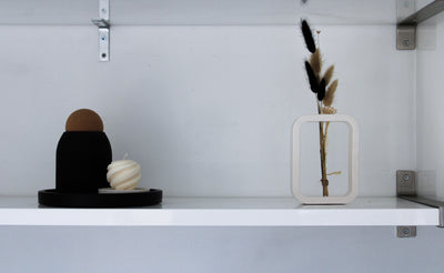 Rectangular White Mini Vase - Small Handcrafted Ceramic Vase with Clean and Contemporary Design