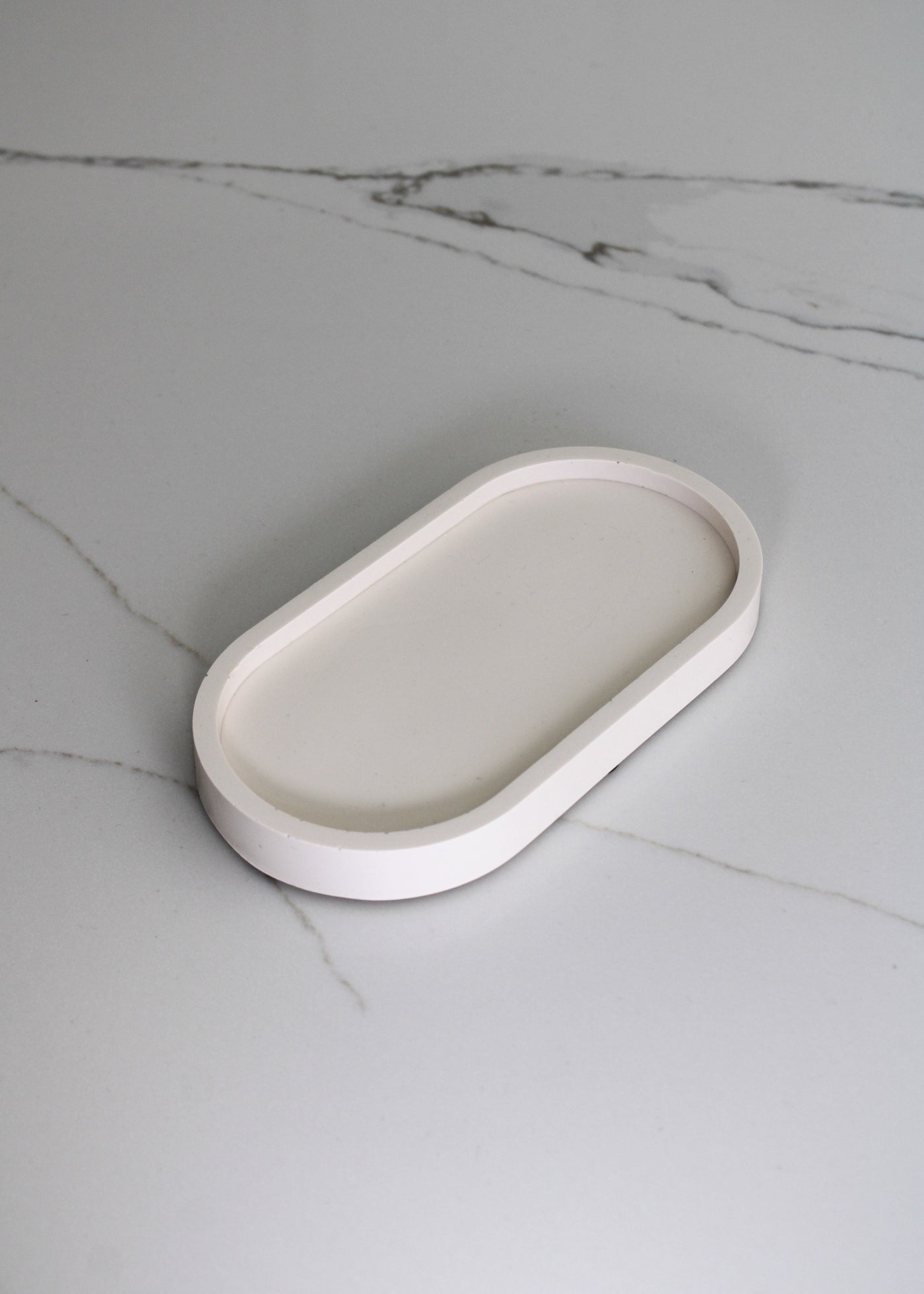 White Oval Tray  | Decorative Trinket Tray