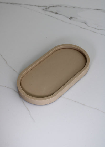 Beige Oval Tray  | Decorative Trinket Tray