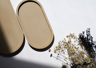 Beige Oval Tray  | Decorative Trinket Tray