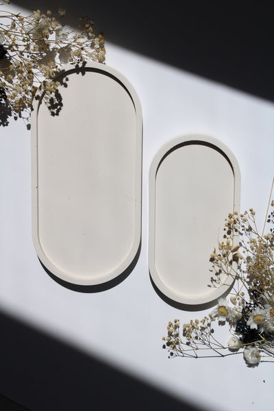 White Oval Tray  | Decorative Trinket Tray