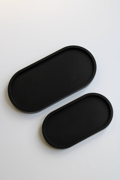 Black Oval Tray  | Decorative Trinket Tray