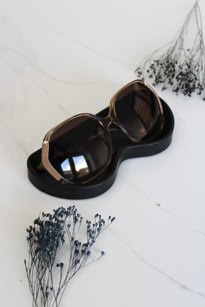 Modern eyewear tray for dresser or entryway – black