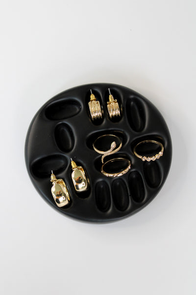 Elegant Stone-Style Round Ring Holder – Versatile Jewellery Organiser
