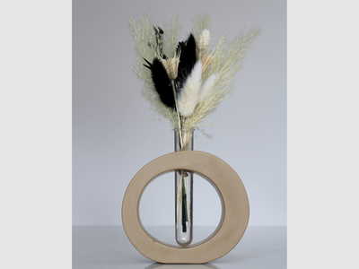 Beige Donut Vase | Oval Mini Vase
