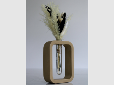 Beige Vase | Rectangular Mini Vase