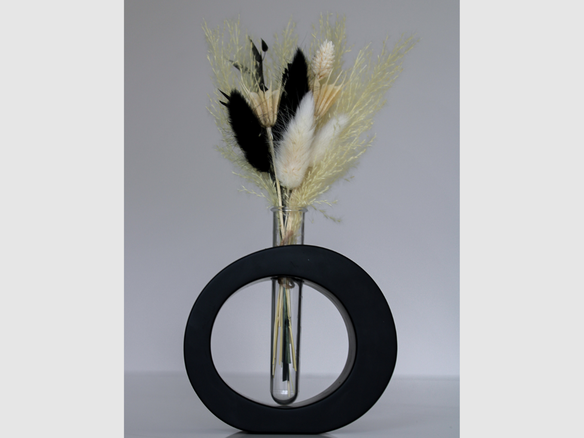 Black Donut Vase | Oval Mini Vase