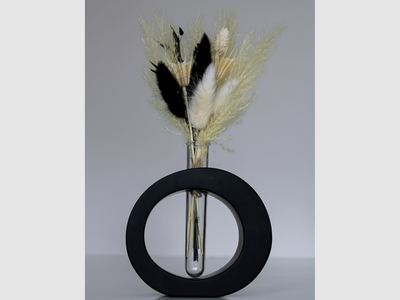 Black Donut Vase | Oval Mini Vase