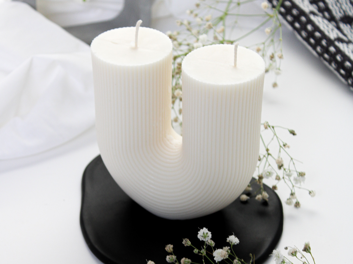 Neutral Decor U Shaped Candle | Home Decor Pillar candle