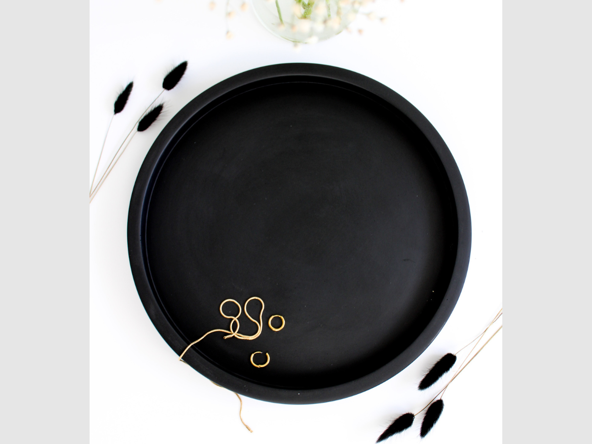Black Centrepiece Round Tray | Large Tray