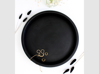Black Centrepiece Round Tray | Large Tray