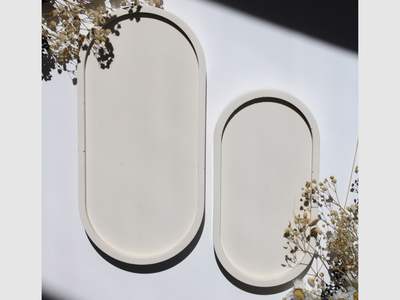 White Oval Tray  | Decorative Trinket Tray