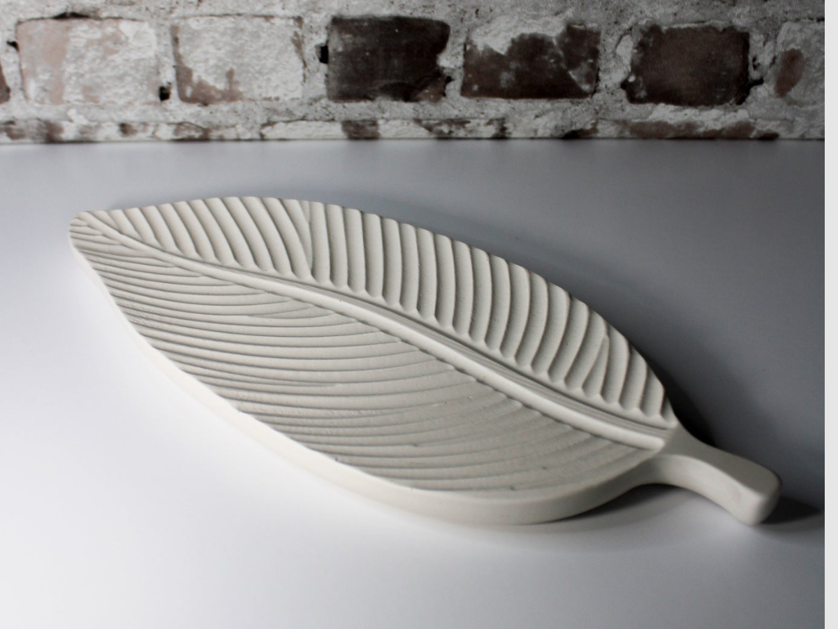 White Leaf Tray  | Decorative Centrepiece Tray