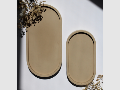Beige Oval Tray  | Decorative Trinket Tray