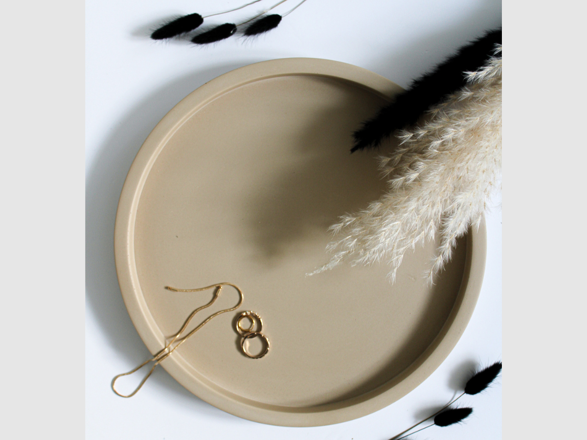 Beige Centrepiece Round Tray | Large Tray