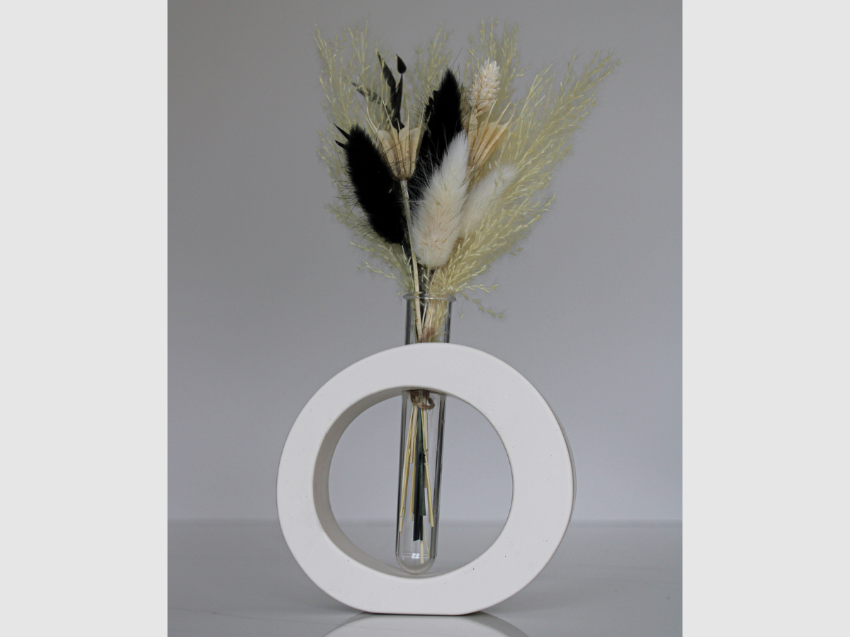 White Donut Vase | Oval Mini Vase