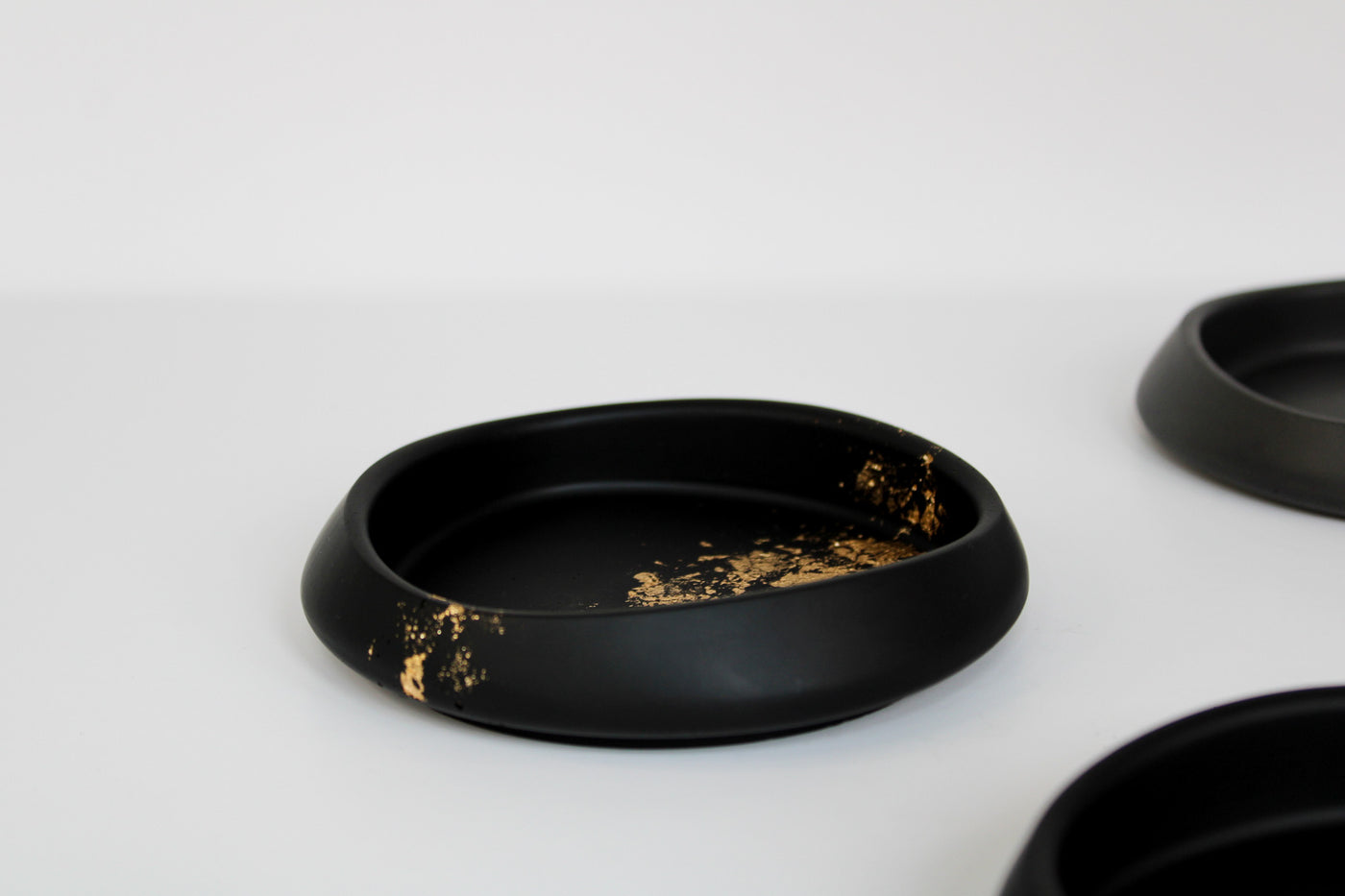 Modern stone black and gold drink coaster