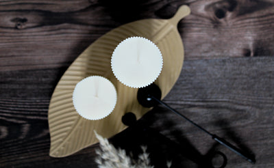 Tall Pillar Decorative Candle Set | Soy Wax Gift Set | Large Ribbed Decorative Candles