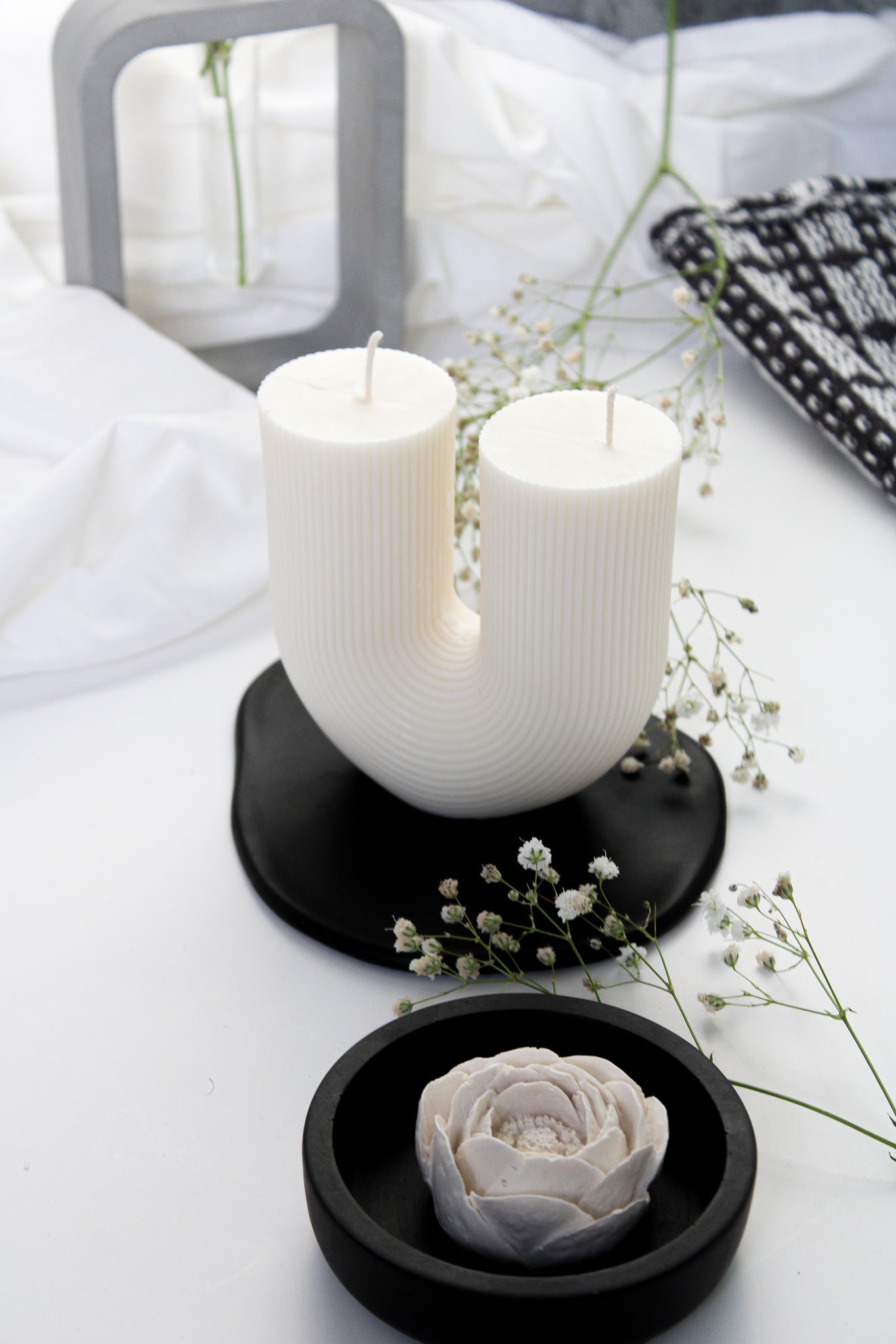 Neutral Decor U Shaped Candle | Home Decor Pillar candle