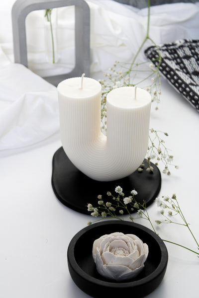 Neutral Decor U Shaped Candle | Home Decor Pillar candle