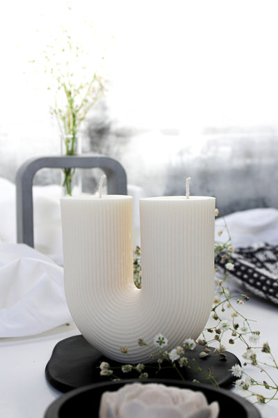 Neutral Decor U Shaped Candle | Home Decor Pillar candle