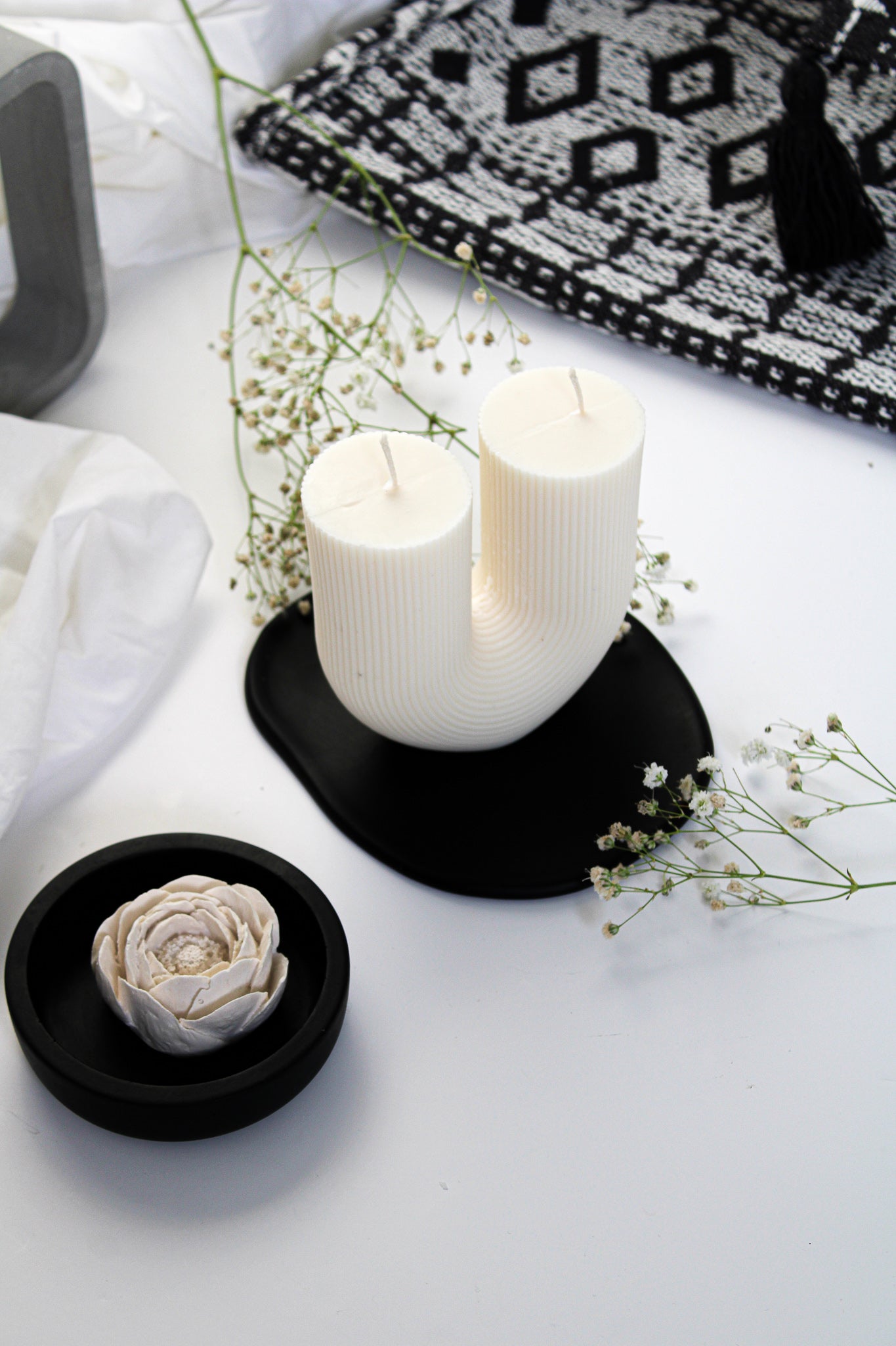 Neutral Decor U Shaped Candle | Home Decor Pillar candle