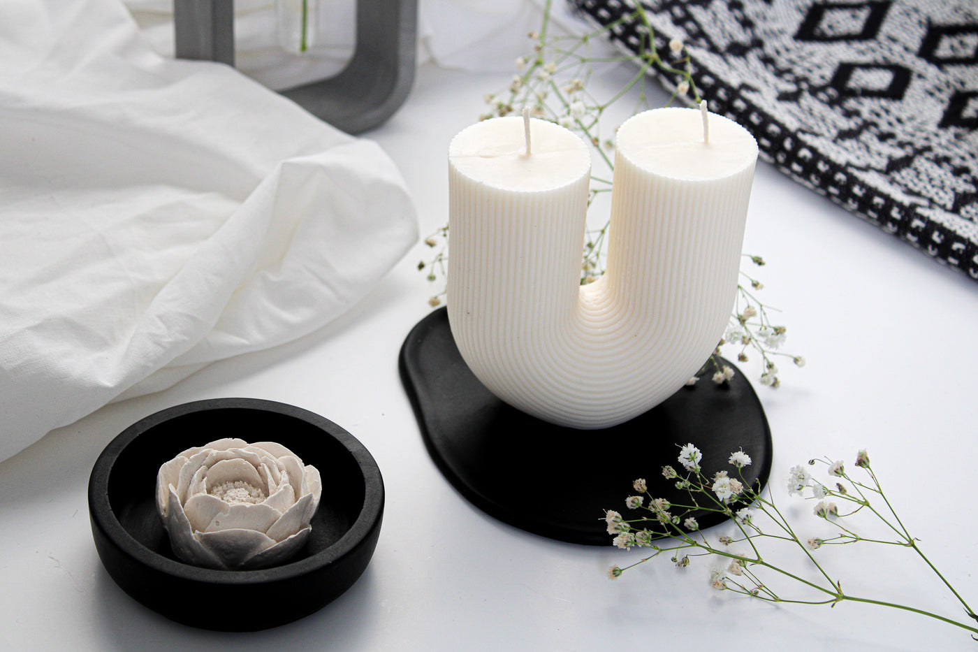 Neutral Decor U Shaped Candle | Home Decor Pillar candle