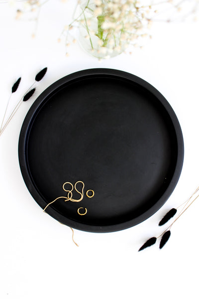 Black Centrepiece Round Tray | Large Tray