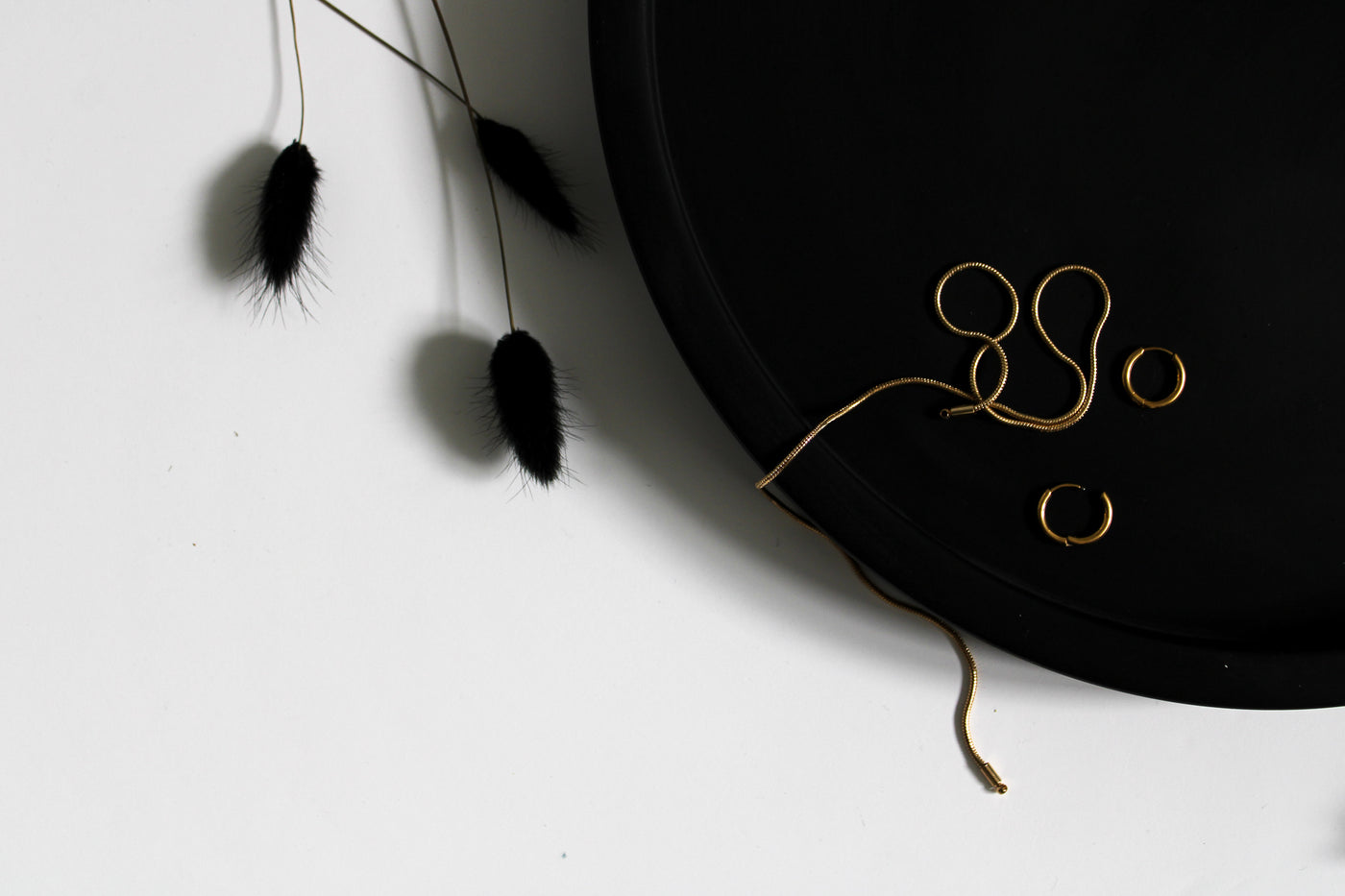 Black Centrepiece Round Tray | Large Tray