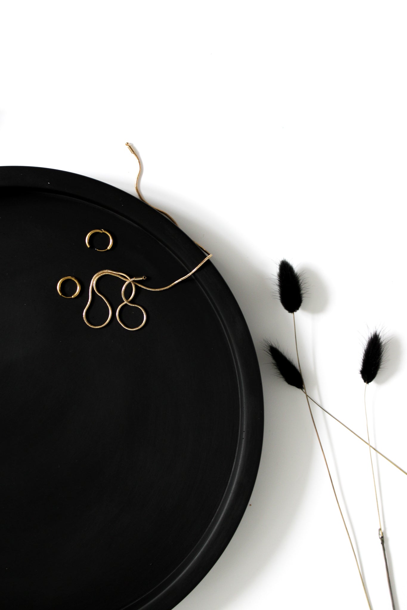 Black Centrepiece Round Tray | Large Tray