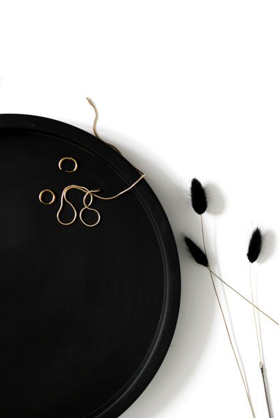 Black Centrepiece Round Tray | Large Tray