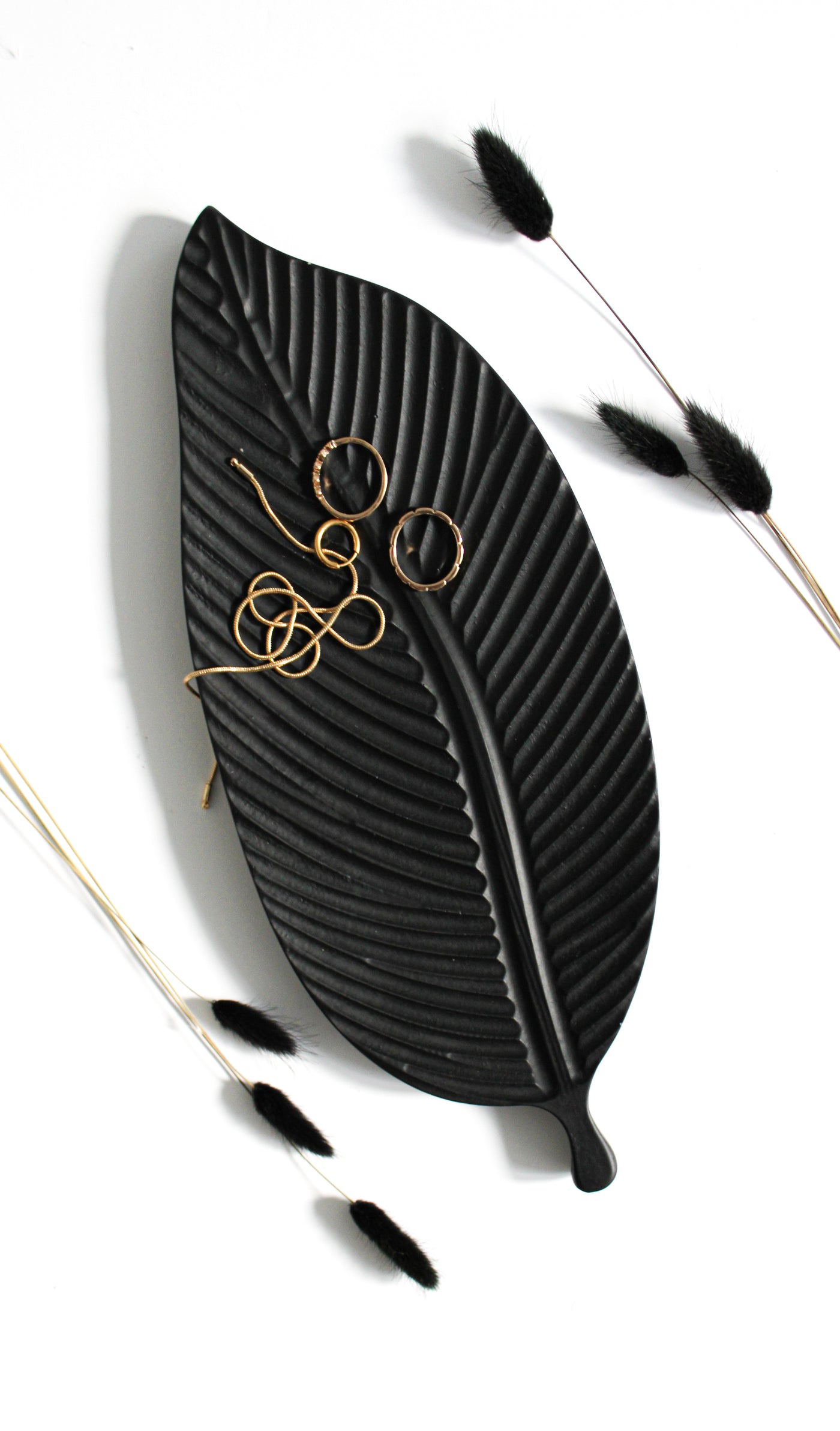 Black Leaf Tray  | Decorative Centrepiece Tray