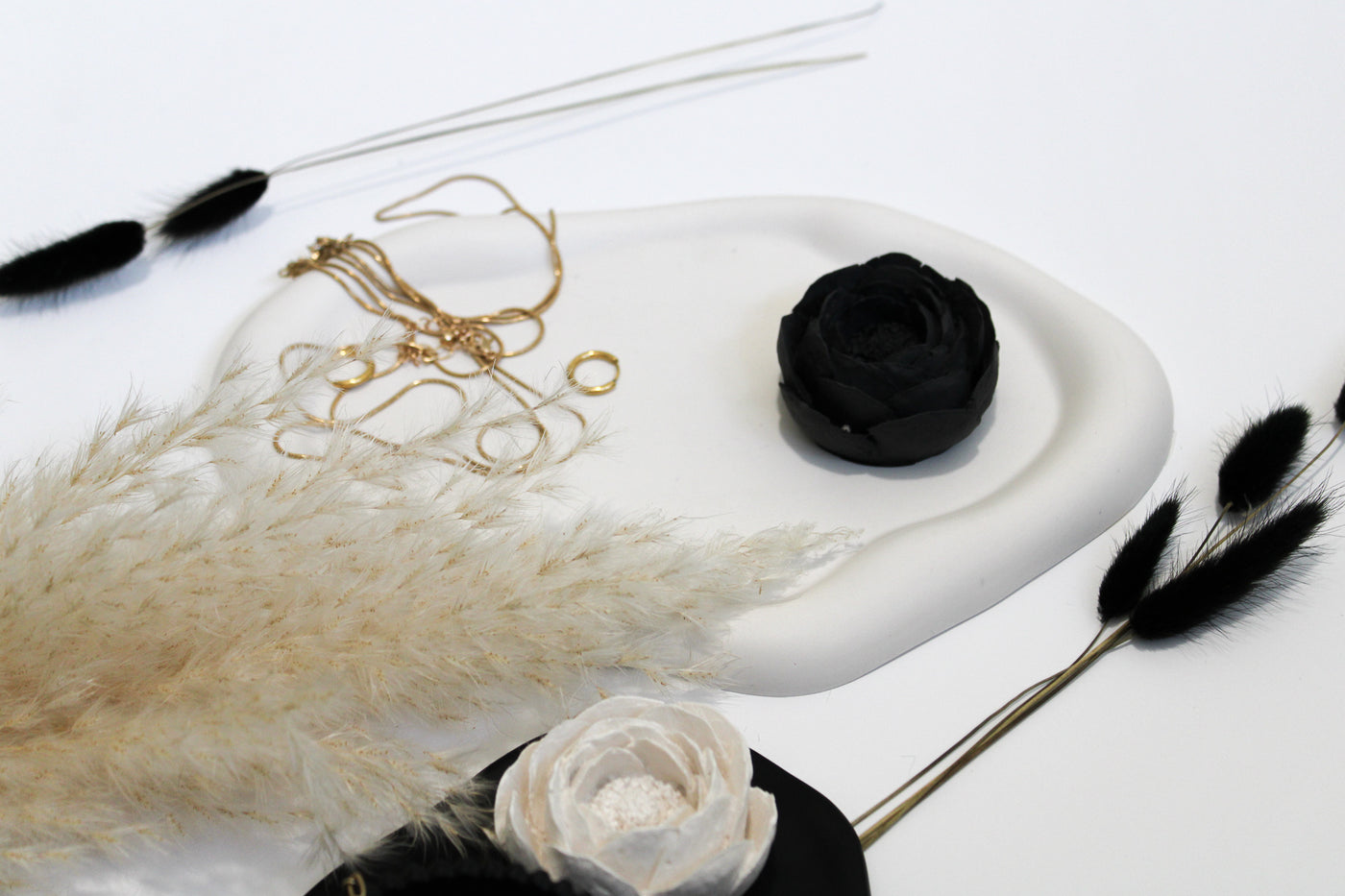White Irregular Marble Tray  | Modern Abstract Tray