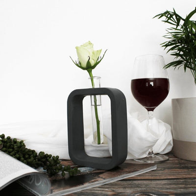 Dark Grey Vase | Rectangular Mini Vase - Pascal Studio