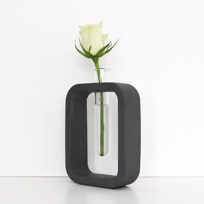 Dark Grey Vase | Rectangular Mini Vase - Pascal Studio